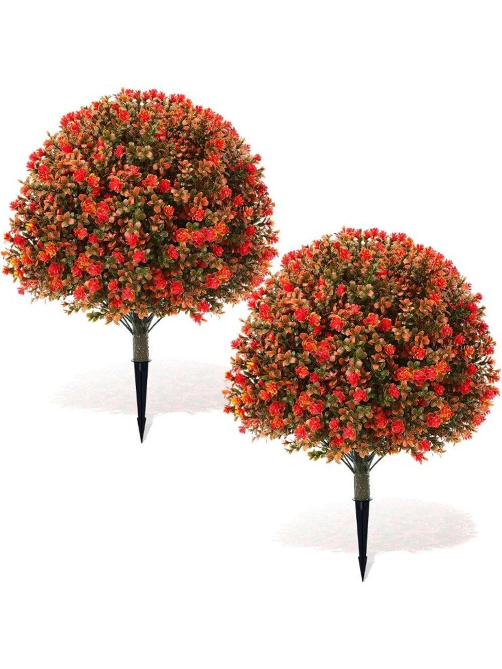 Set of 2 UV Resistant Artificial Boxwood Topiary Balls for Garden & Patio Decor